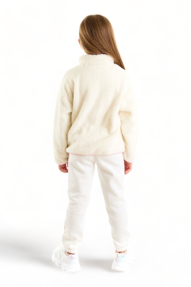 Σετ για κορίτσι Cimpa Minnie Mouse με fleeceμπλούζα και βαμβακερό παντελόνι Λευκό 8 (7-8 ετών)