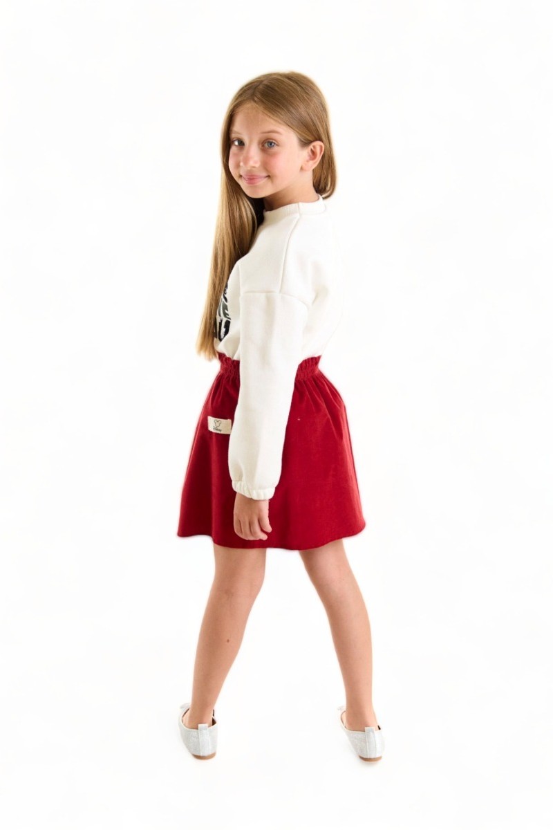 Σετ για κορίτσι Cimpa Minnie Mouse μπλούζα με κοτλέ φούστα Λευκό 7 (6-7 ετών)
