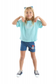 Σετ μπλούζα με τζιν σορτσάκι για κορίτσι σιελ Disney Minnie Mouse Σιελ 4 (3-4 ετών)