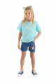 Σετ μπλούζα με τζιν σορτσάκι για κορίτσι σιελ Disney Minnie Mouse Σιελ 6 (5-6 ετών)