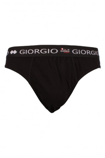 Σλιπ Giorgio Mini με εξωτερικό χρωματιστό λάστιχο Μαύρο-Μαύρο M
