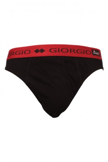 Σλιπ Giorgio Mini με εξωτερικό χρωματιστό λάστιχο Μαύρο-Μπορντώ XXL