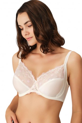 Σουτιέν γυναικείο Anil Wire Non-Push Up Lace Minimizer Εκρού 70E