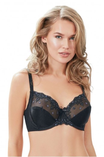 Σουτιέν γυναικείο Anil Wire Non-Push Up Lace Minimizer Μαύρο 70E