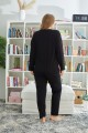 Πιτζάμα γυναικεία βαμβακερή Sexen Plus Size Lamour Paris Μαύρο 5XL